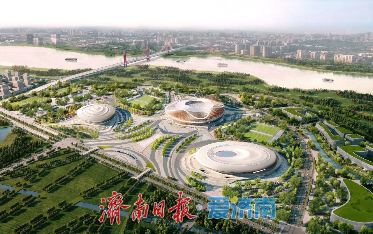 谈球吧官网入口坐标济南黄河北岸！这座超等活动中间主体封顶(图2)